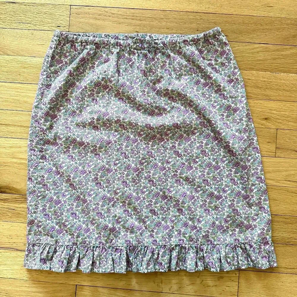 Y2k Style Cottagecore Pastel Floral Ruffle Hem Mini Skirt Girls XL 14/16